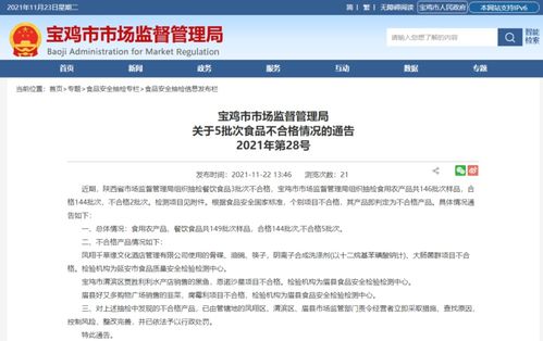寶雞市市場監督黑榜 多家市場、飯店及酒店食品質量不合格被通報